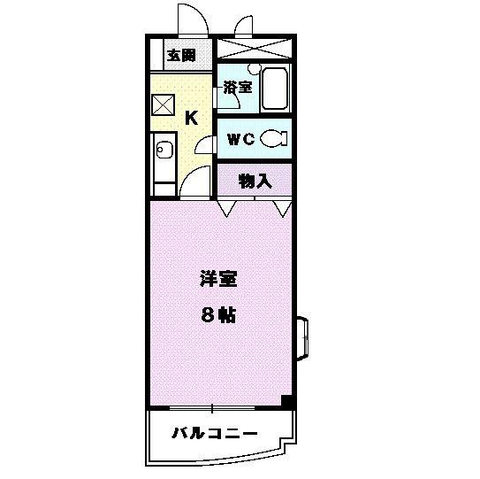 アベニュー名駅(1K/3階)の間取り写真