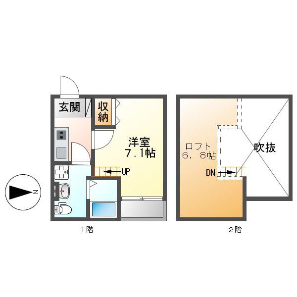 パルティーレ(1K/2階)の間取り写真