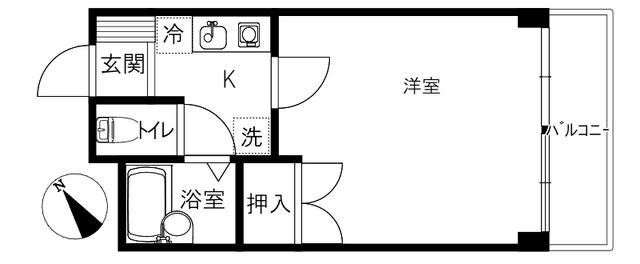 SUNSHINE HOUSE(1K/3階)の間取り写真