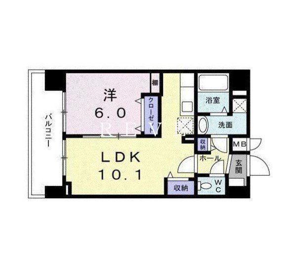 グランツ スエヒロ(1LDK/5階)の間取り写真