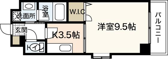 アバント宮内(1K/8階)の間取り写真