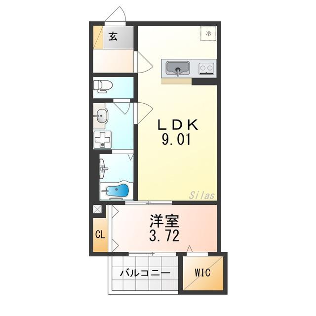 FSTYLE恵我之荘(1LDK/3階)の間取り写真