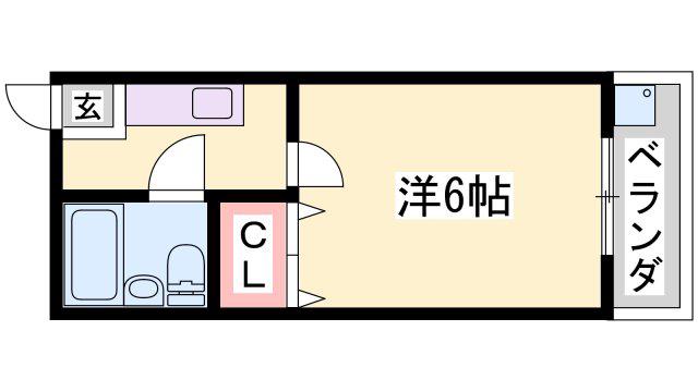 アルファ嬉野(1K/2階)の間取り写真