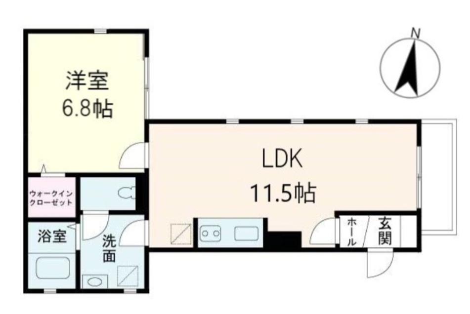 メゾンドボヌール(1LDK/1階)の間取り写真
