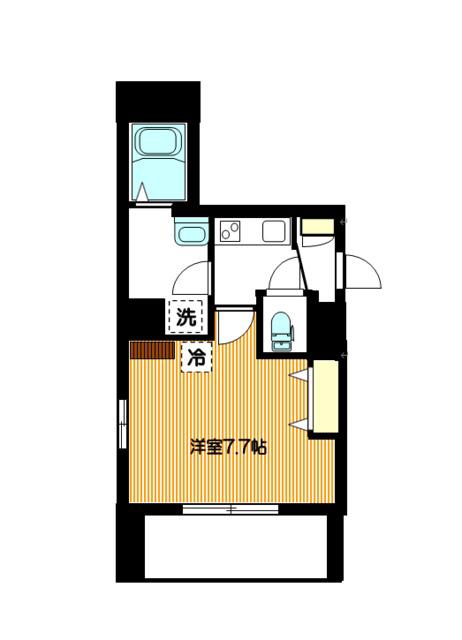 WISE FIRST(1K/3階)の間取り写真