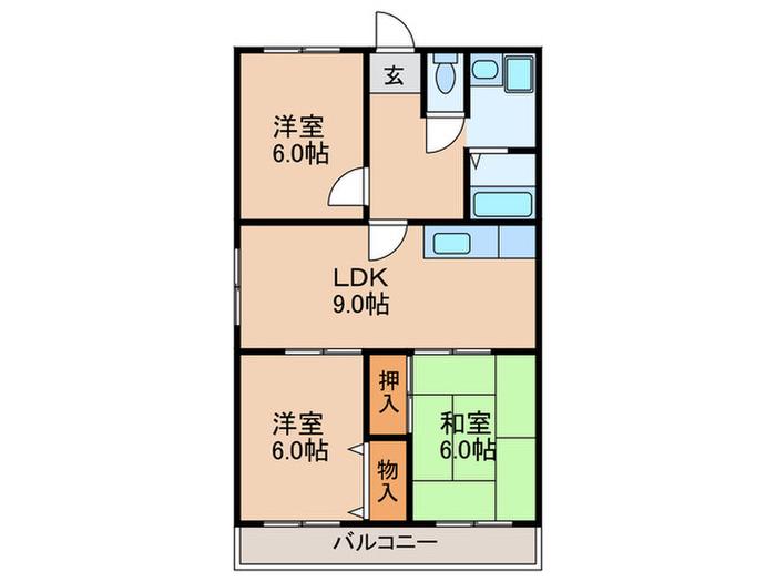 プラザエイト(3LDK/2階)の間取り写真