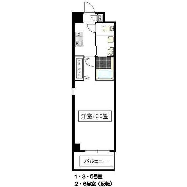 プルミエコート(1K/4階)の間取り写真