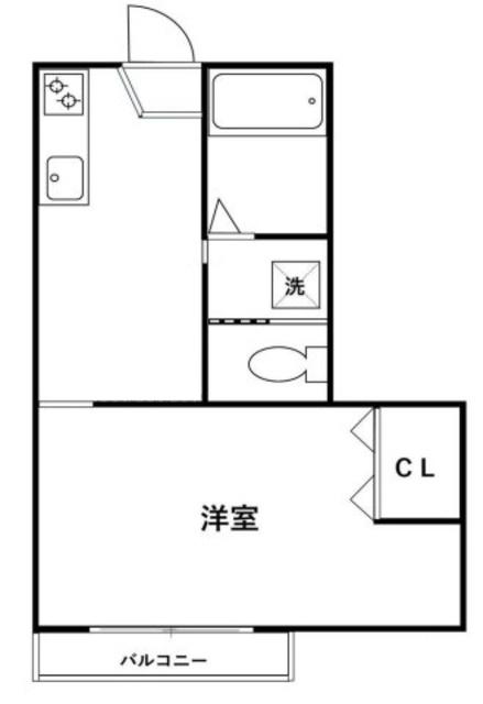 サニーハイツ(1K/2階)の間取り写真