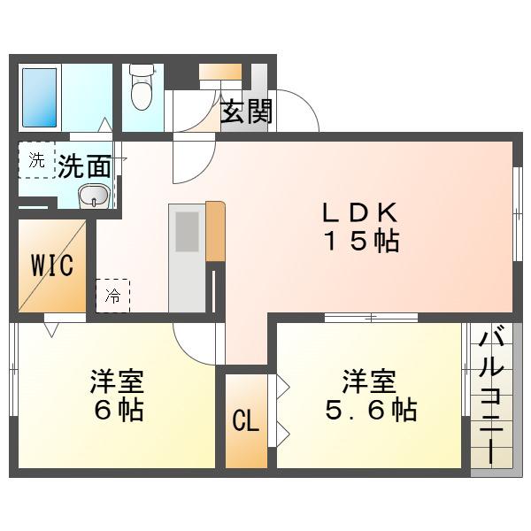 ＪＲ千歳線 沼ノ端駅 徒歩25分 3階建 築16年(2LDK/2階)の間取り写真