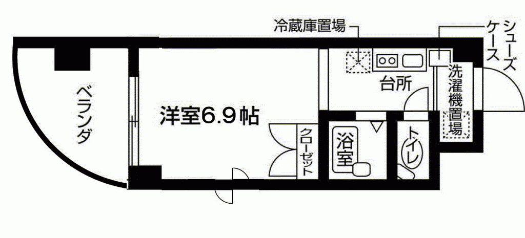 ハイム下北沢(ワンルーム/4階)の間取り写真