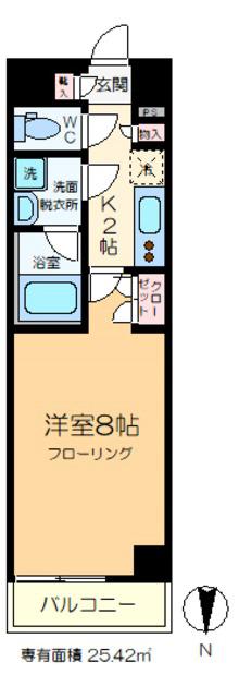 ARTECASA ALIVIE 綾瀬(1K/4階)の間取り写真