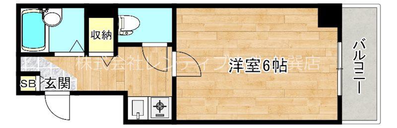 GOパレス森ノ宮(1K/2階)の間取り写真