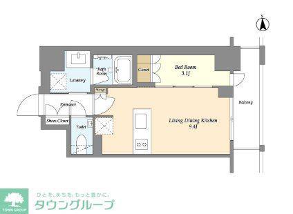 ドゥーエ府中II(1LDK/4階)の間取り写真