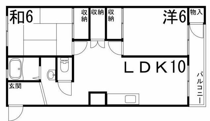 MISTRAL別府駅前(2LDK/3階)の間取り写真