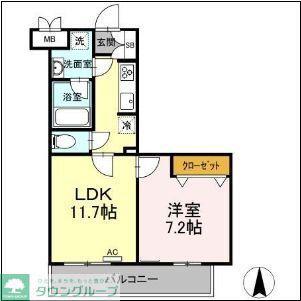 WHITE BIRCH(1LDK/3階)の間取り写真