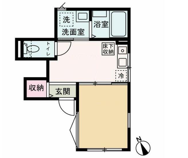 明和レジデンス(1DK/1階)の間取り写真