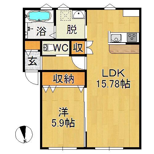 JSKレジデンスIII(1LDK/1階)の間取り写真