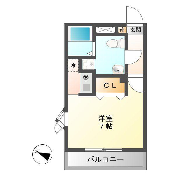 ハーモニーKハウスMIMI(1K/2階)の間取り写真