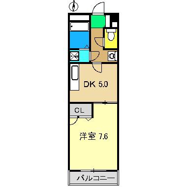 テポーレヒル(1DK/3階)の間取り写真
