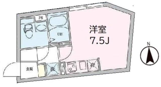 ALBA志茂(ワンルーム/3階)の間取り写真