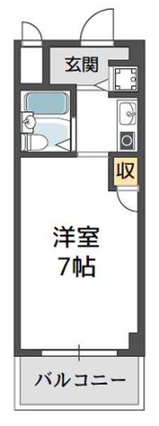 ジョイフル高槻大畑(1K/3階)の間取り写真