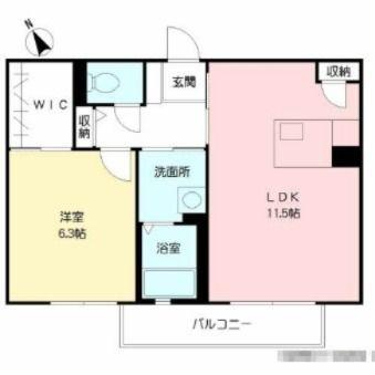 メイタイムC棟(1LDK/2階)の間取り写真