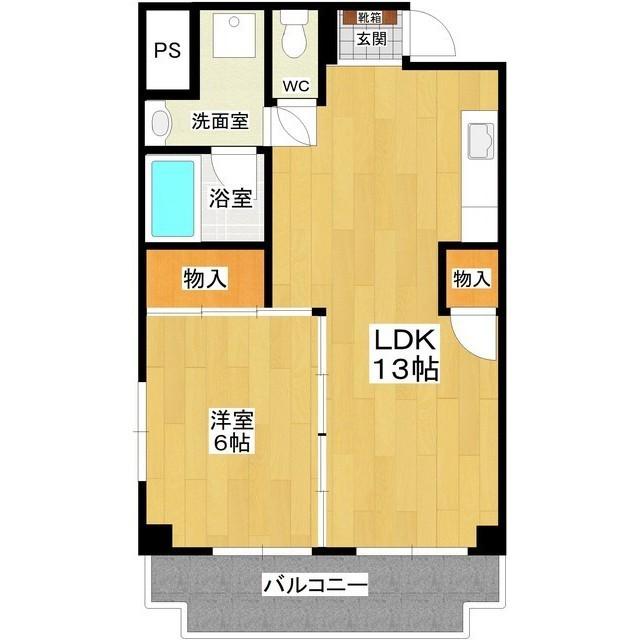 ロイヤルシティ久松(1LDK/5階)の間取り写真