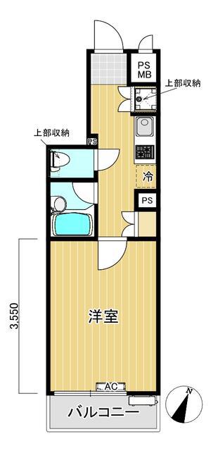 ルーブル多摩川伍番館(1K/5階)の間取り写真