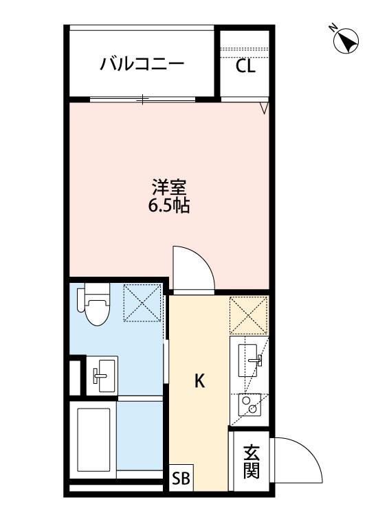 SWEAT DOORS神戸(1K/1階)の間取り写真