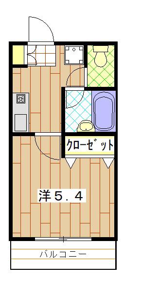 ラ・カーサこしじ(1K/1階)の間取り写真