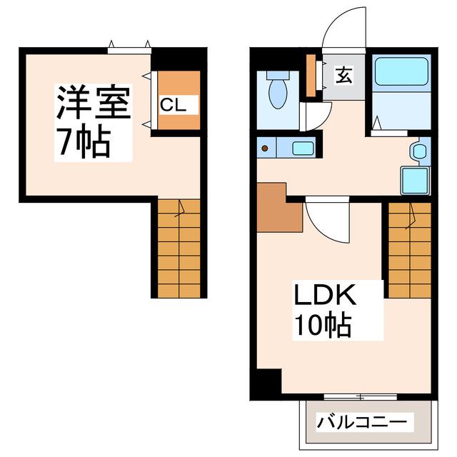 グレイスコート弐番館(1LDK/2階)の間取り写真