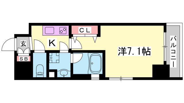 VILLA・SERENO姫路(1K/5階)の間取り写真