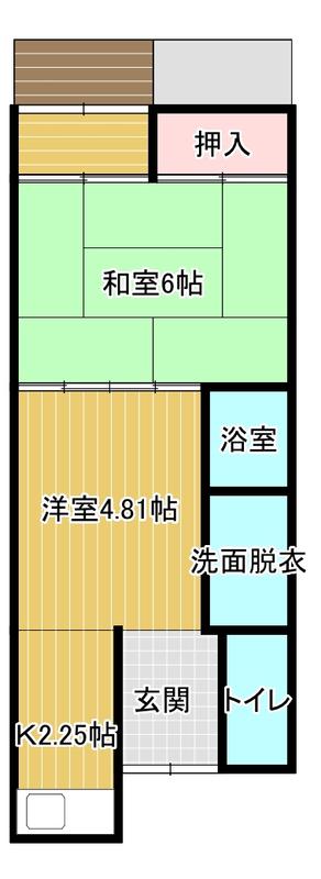 三宝マンションA(2K/1階)の間取り写真