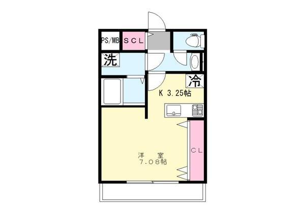 HABITATION LELA(ワンルーム/2階)の間取り写真