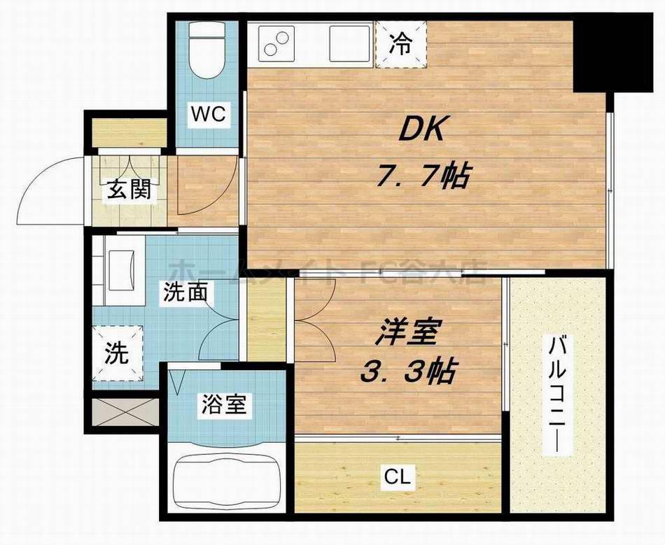 アリス・マナーガーデン谷町(1DK/2階)の間取り写真