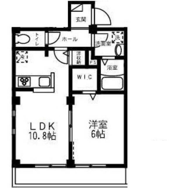 シェモア西(1LDK/1階)の間取り写真