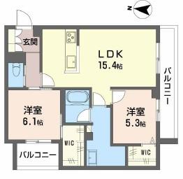 ガーデンコート(2LDK/2階)の間取り写真