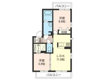 リラフォート M-U(2LDK/1階)の間取り写真