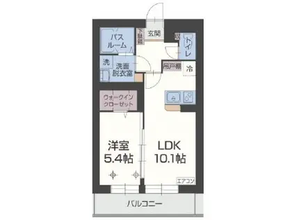メルキオール(1LDK/3階)の間取り写真