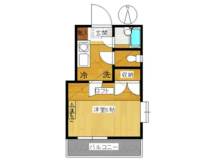 リトル・アイランド(1K/2階)の間取り写真