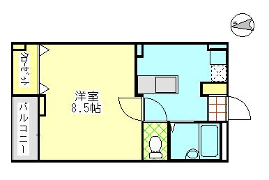 高田556(1K/5階)の間取り写真