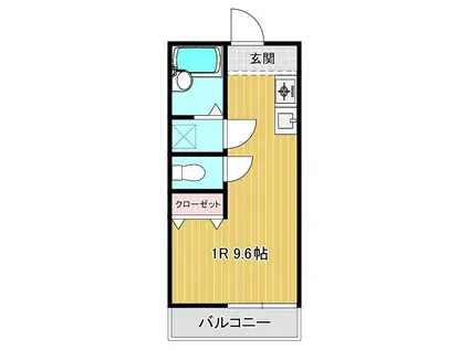 金田西タカサアパート(ワンルーム/2階)の間取り写真
