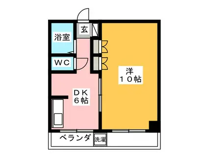 なかむらビル(1DK/3階)の間取り写真