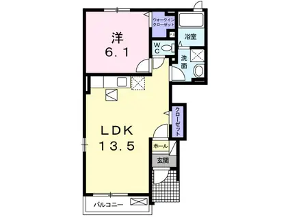 ファーチャ・イターナル I(1LDK/1階)の間取り写真