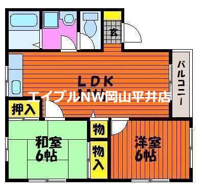 パストラル浦安(2LDK/2階)の間取り写真
