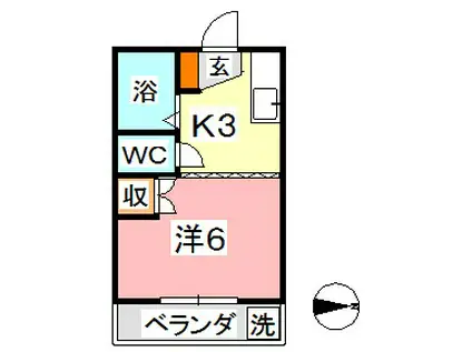 エクセレントハイム95(1K/1階)の間取り写真