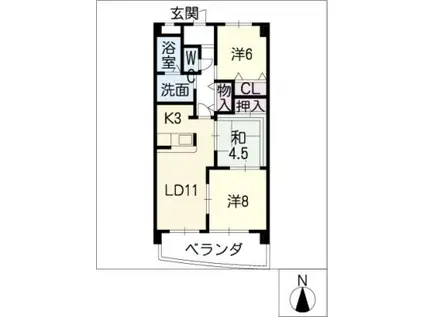 BIO MASAKI(3LDK/6階)の間取り写真