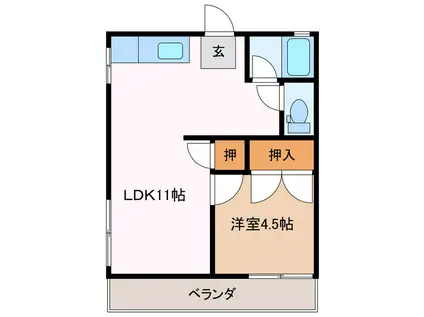 マンションホートク(2DK/2階)の間取り写真