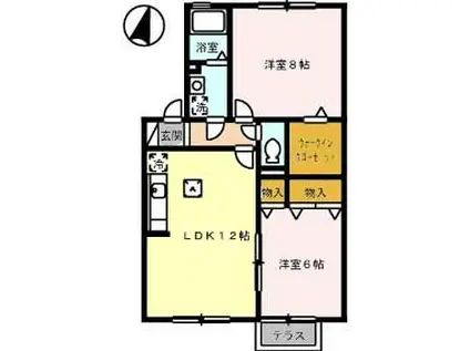 コンフォートYOU(2LDK/1階)の間取り写真