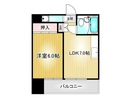 平島ビル(1DK/3階)の間取り写真